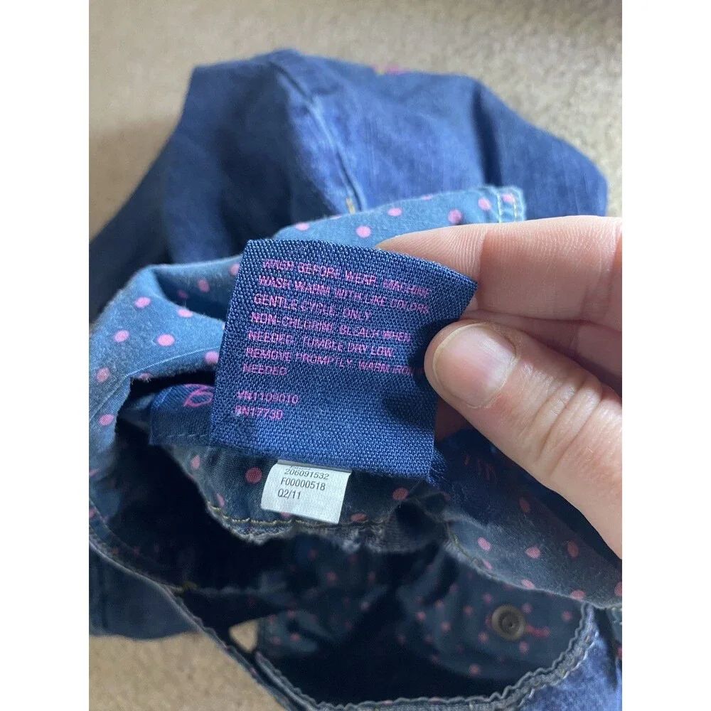 Genuine Baby by OshKosh Denim Floral Embroidered Overalls Size 9M